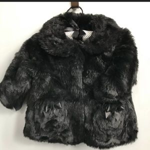 Baby girl Black Faux Furry Coat